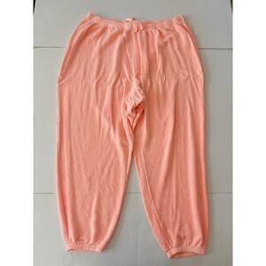 Skims French Terry Sweatpants Women XL Coral Orange Super Soft Drawstring Flaw